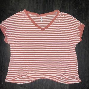 Z SUPPLY peach and white loose fitting tshirt. Size small.